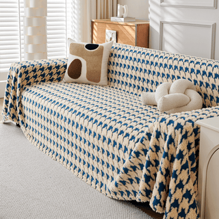 Cozy Houndstooth Sofa Cover - Final Sale