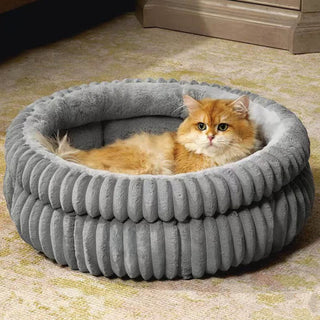 Minimalism Round Warm Milk Velvet Faux Rabbit Fur Dog & Cat Bed