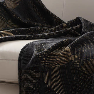 Sleek Geometric Black Throw Blanket