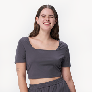 Square neck knitted crop top - Final Sale