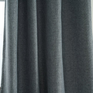 Modern Textured Linen Insulated Darkening Blackout Scratch-Resistant Window Curtains