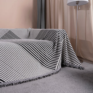 Black Geometric Reversible Comfort Sofa / Couch Cover -Final Sale