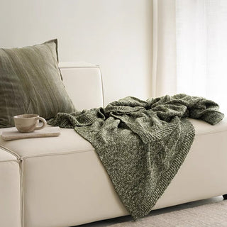 Cozy Ribbed Boucle Throw Blanket