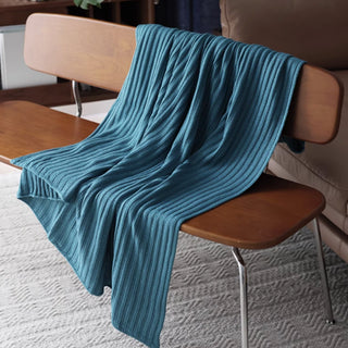 Cozy Ribbed Texture Throw Blanket