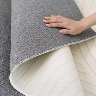 Easy Clean Rug Elegant Wave Border Spillproof Pet-Friendly Minimalist Living Room Area Rug