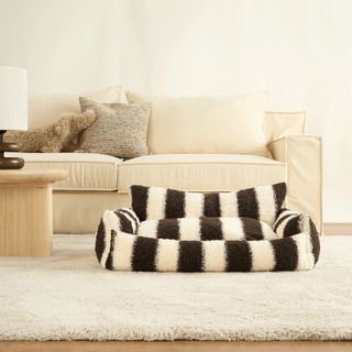 Plush Stripes Dog & Cat Sofa with Cushions