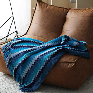 Vibrant Zig-Zag Throw Blanket