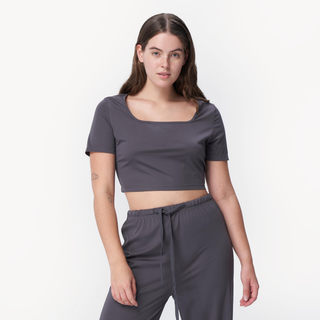 Square neck knitted crop top - Final Sale