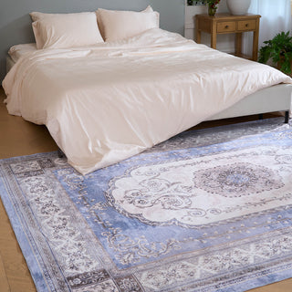 Waterproof Classic Indigo Persian Plush Rug