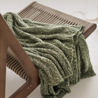 Cozy Ribbed Boucle Throw Blanket