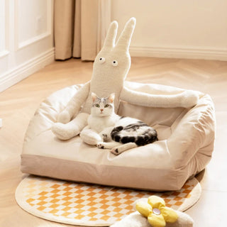 Leather Cooling Dog & Cat Sofa Bed