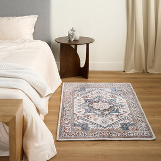 Waterproof Classic Blue Persian Lightweight Rug