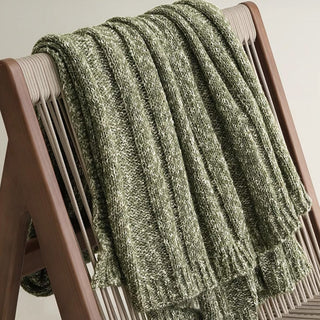 Cozy Ribbed Boucle Throw Blanket