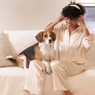 FURFREE Luxe Silk Dream Pajama Set – Pet Hair Repellent for Dog / Cat Parents