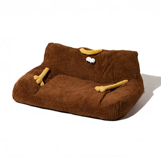 Soft Plush Monster Design Elevated Dog & Cat Sofa Bed